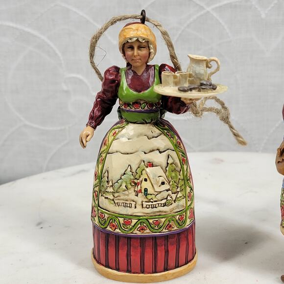 Jim Shore Heartwood Creek Santa & Mrs. Claus Ornament Pair 4” Christmas Couple - Picture 3 of 16